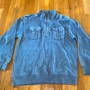 Marc Ecko Cut & Sew 1/4 Zip sweater Gray Mens XL